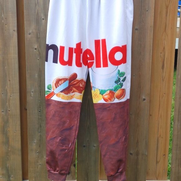 FUN NUTELLA Track Pants Unisex Size Large Double Sided - Picture 1 of 5